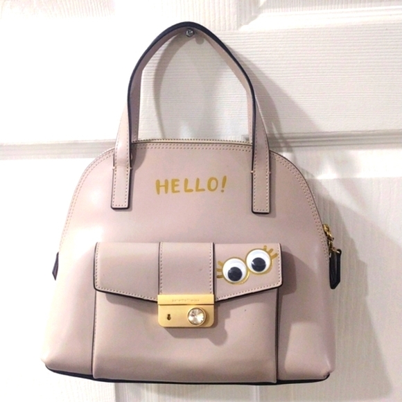 Samantha Thavasa Always Happiest Grey & Gold Handbag - Zipper Closure -Authentic - Picture 1 of 14